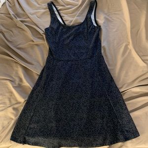 H&M Navy & White Flowy Polka Dot Dress Womens 6